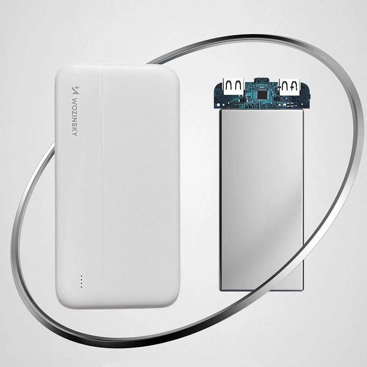 Immagine prodotto Wozinsky powerbank Li-Po 10000mAh 2 x USB bianco (WPBWE1) (10000 mAh, 10 W, 37 Wh)