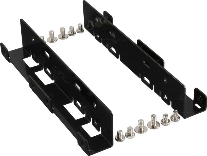 Produktbild InLine ® HDD Einbauschienen, 2x 6,35cm (2.5") zu 8,89cm (3.5"), nur Rahmen und Schrauben, schwarz