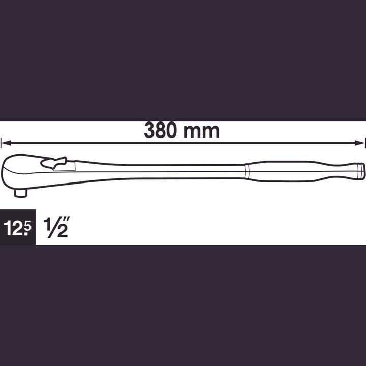 Produktbild Vigor Feinzahn-Umschaltknarre ∙ lange Ausführung ∙ V4946 ∙ Vierkant 12,5 mm (1/2 Zoll) ∙ 380 mm (1/2")