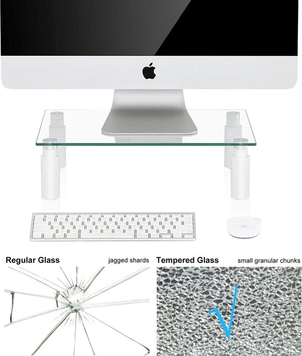 Immagine prodotto Techly Tavolo universale di stoccaggio in vetro, 580 x 210 x 130 mm