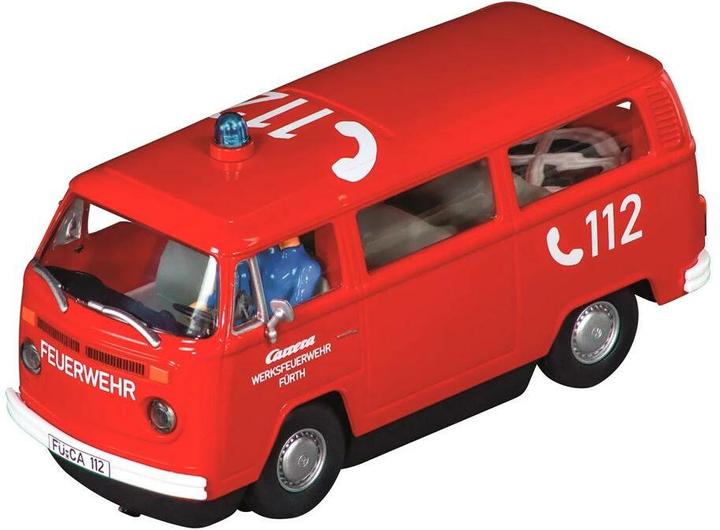 Produktbild Carrera 20032083 - VW Bus T2b Feuerwehr, Front-, Rück- und Bremslicht, Blaulicht