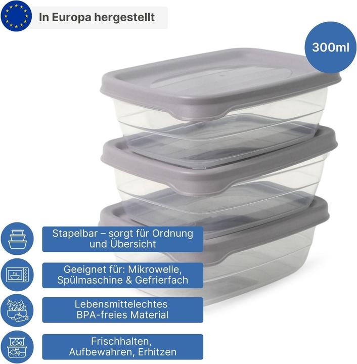 Produktbild Hobby 3er-Set Aufbewahrungsdosen Frischhaltedosen Vorratsdosen Stapeldosen (0.30 l)