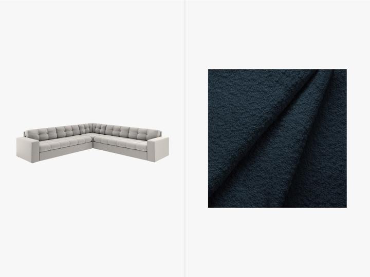 Actual product image CXL by Christian Lacroix Boucle Symmetrical Corner Sofa, "Yohan", 5 Seats, 236x236x72 Made in Europe (Corner sofa)