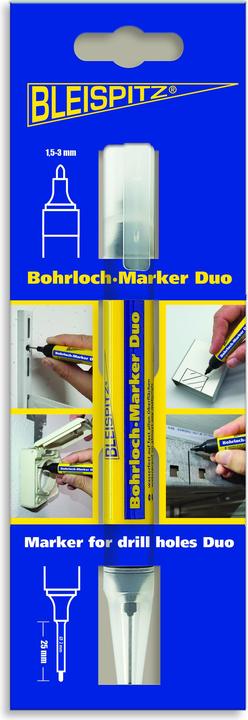 Produktbild Bleispitz Bohrloch-Marker Duo, 2-in-1 mit Edelstahlspitze & Rundspitze 1,53 mm (1x)