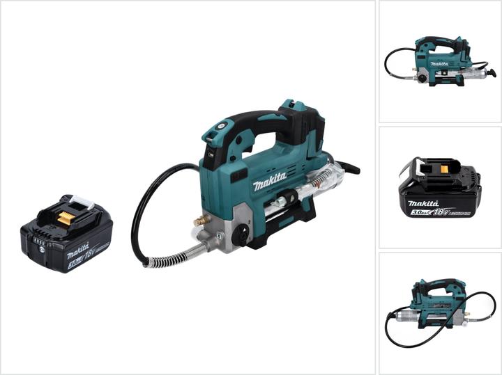 Image du produit Makita Pompe à graisse sans fil DGP 180 F1 18 V 690 bar + 1x batterie 3,0 Ah - sans chargeur