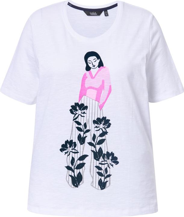 Actual product image Ulla Popken Flocked Short Sleeve Graphic Tee (56)