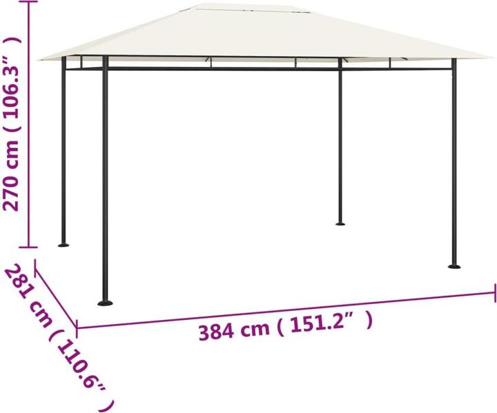 Produktbild vidaXL Gartenpavillon (400 cm, 300 cm)