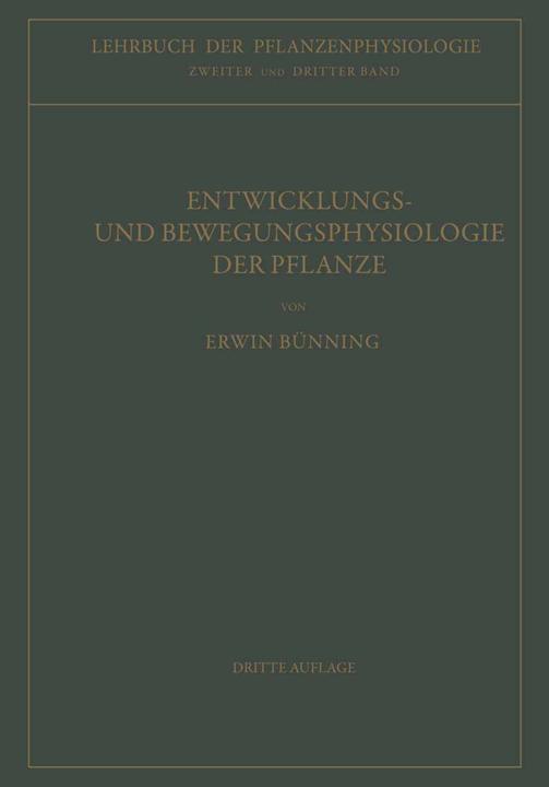 Produktbild Entwicklungs- und Bewegungsphysiologie der Pflanze (Niederländisch, Erwin Bünning, 2013)