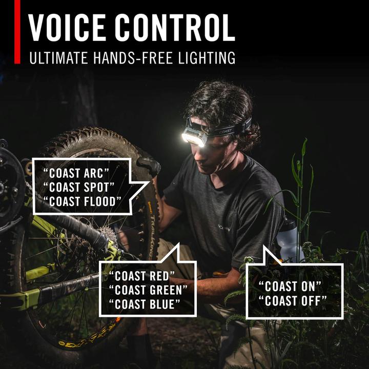 Actual product image Coast RL35R Rechargeable headlamp with voice control 1000 lumen (1100 lm)