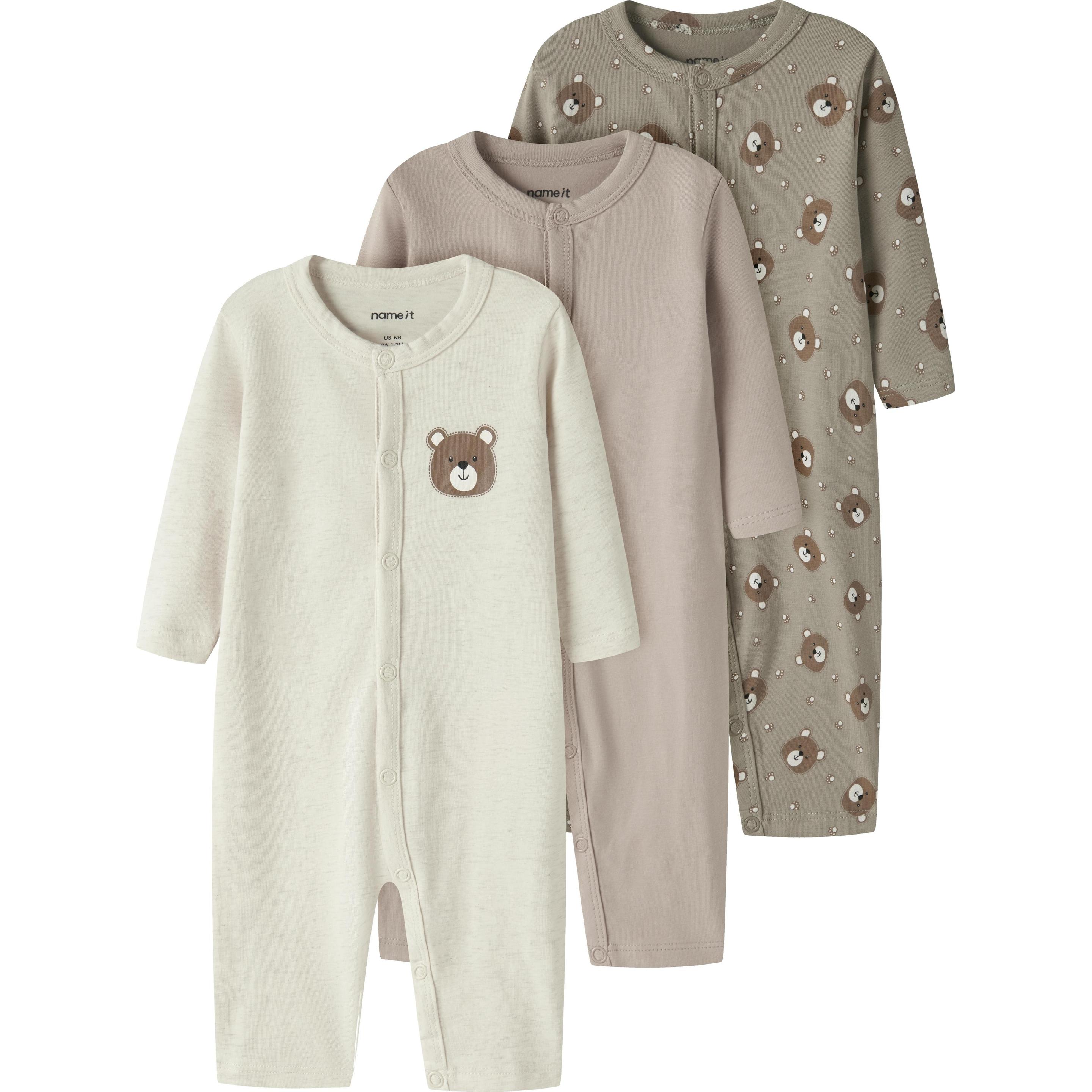 name it NBNNIGHTSUIT 3P W/F Alloy Bear Noos Pantoufles pour bébés et