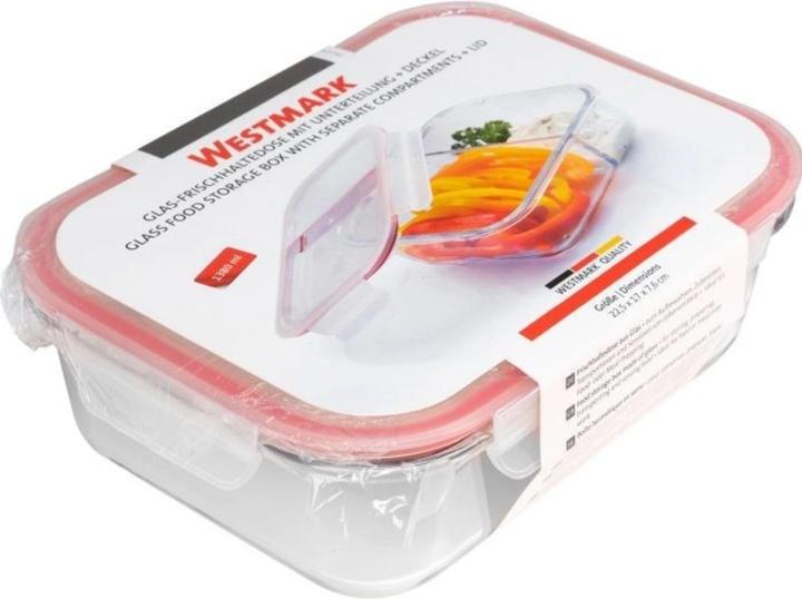 Actual product image Westmark Glass fresh holding box with 2 separate compartments, 1380 ml, sb (1.38 l)
