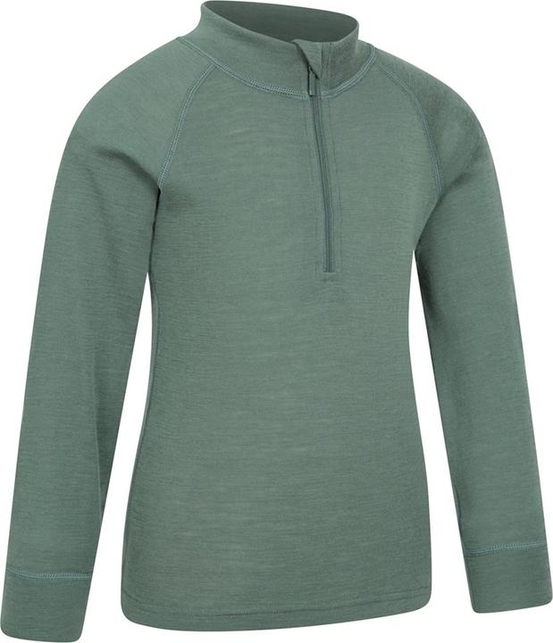 Actual product image Mountain Warehouse Childrens/Kids Merino Blend Half Zip Base Layer Top (98)