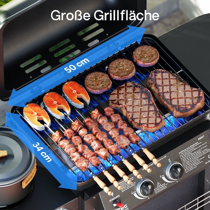 Produktbild Wiltec B-Ware Gas Grill mit Seitenbrenner (8.70 kW)