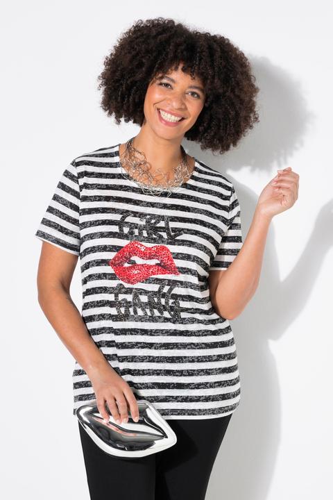 Produktbild Angel of Style T-Shirt, Ringeljersey, Lippen-Motiv (46)