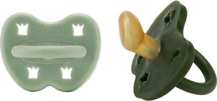 Produktbild Hevea 2er-Pack Naturkautschuk Schnuller, Moss Green + Deep Forrest Green - kiefergerecht (ab 3 Mon.) (2 x, ab 3 Monaten)