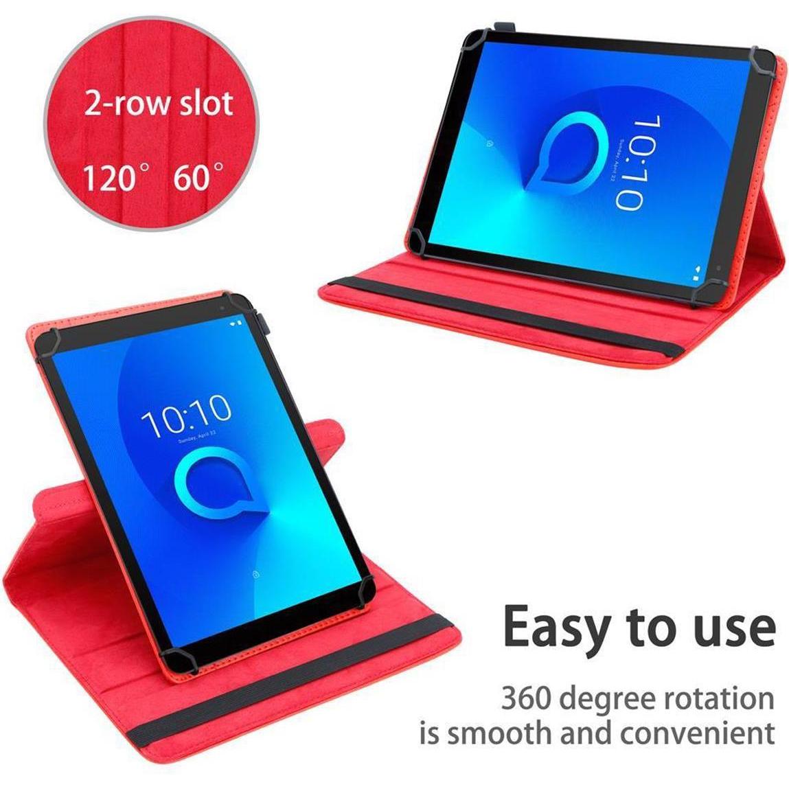 Thumbnail - Cadorabo Tablet Hülle Universal 360 (Alcatel 3T), Tablet Hülle, Rot