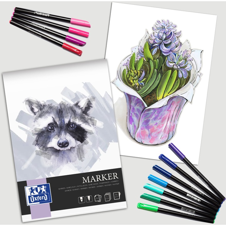 Productafbeelding Oxford Markerblock (A3, Geen, Softcover)