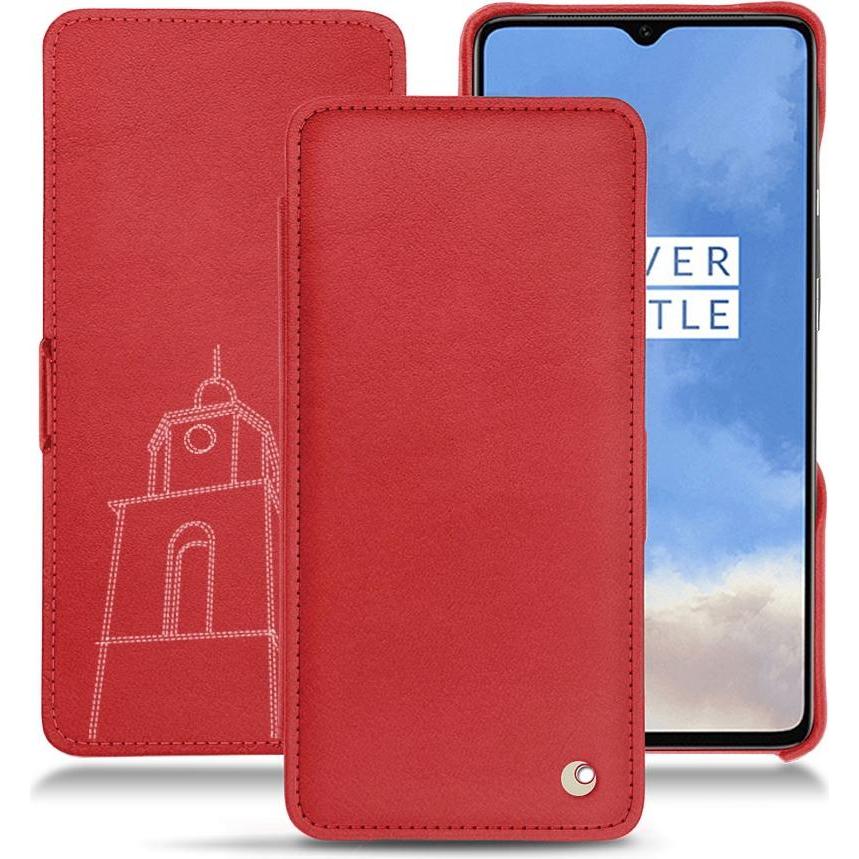 Noreve Lederschutzhülle horizontal (OnePlus 7T), Smartphone Hülle, Rot