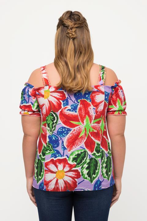 Produktbild Ulla Popken Trachtenbluse, Leinenmix, Spitze, zum Knöpfen, Halbarm (46, 48)