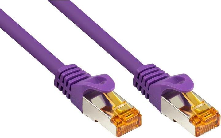 Produktbild Varia Cat 7 Patchkabel 0,15m, TPE, violett, RJ45, flexibel (S/FTP, CAT7, 0.15 m)