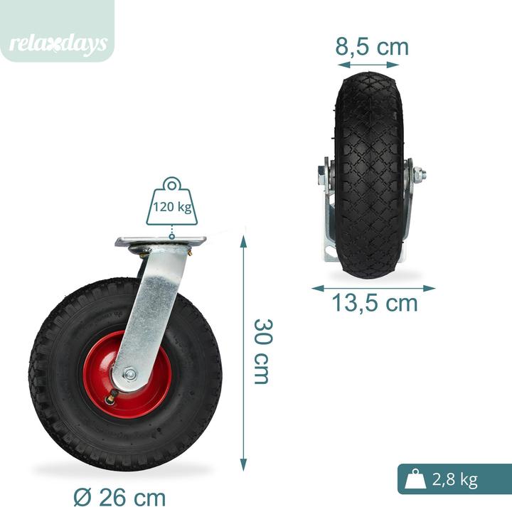 Actual product image Relaxdays swivel wheels (120 kg)