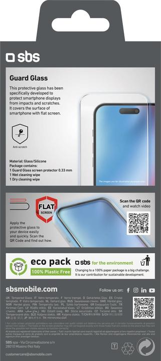 Image du produit SBS Protection d'écran en verre (1 pièce(s), Apple iPhone 16 Pro Max)