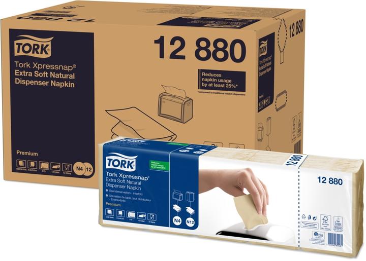 Actual product image Tork Serviet Xpressnap natural 21,6x16,5cm 2 fold N4 8000stk/pak - (8000 pcs.) (21.30 x 16.50 cm)