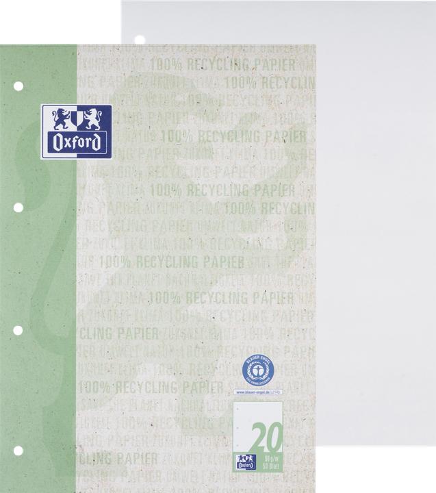 Produktbild Oxford Recycling Schulblock A4 (A4, Blanko, Harter Einband)