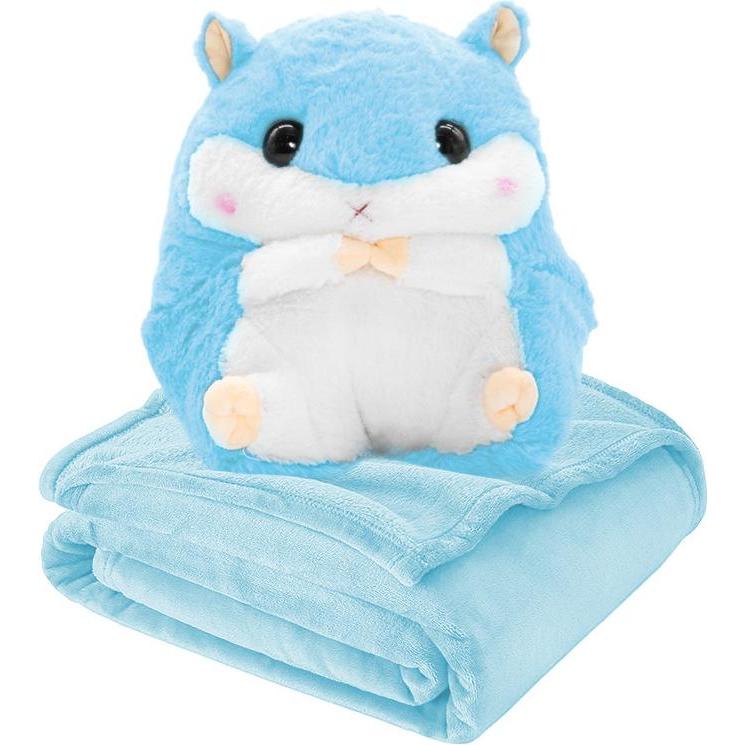 Trust Trusty Hamster Mit Decke, Decke, Kissen, Grosses PlüSchtier, Maskottchen, Blau