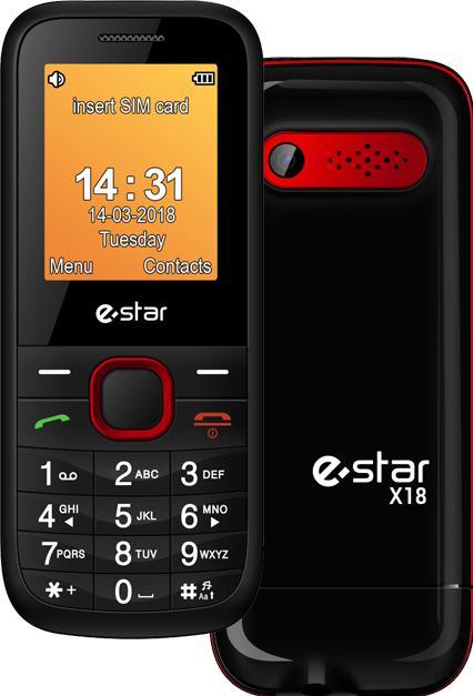 Productafbeelding Estar Feature Phone X18 Raudona Dual SIM (1.77", 0.30 Mpx, 2G)