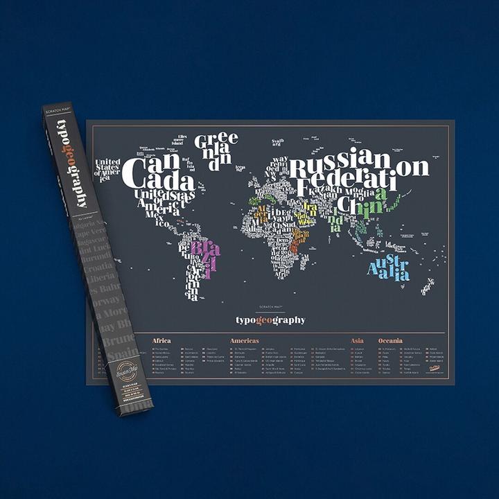 Immagine prodotto Luckies Scratch Map Typogeography (82 x 60 cm)