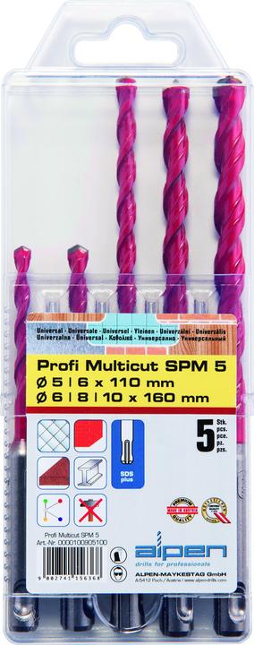 Alpen Mehrzweckbohrer Set (5 mm, 6 mm, 8 mm, 10 mm)