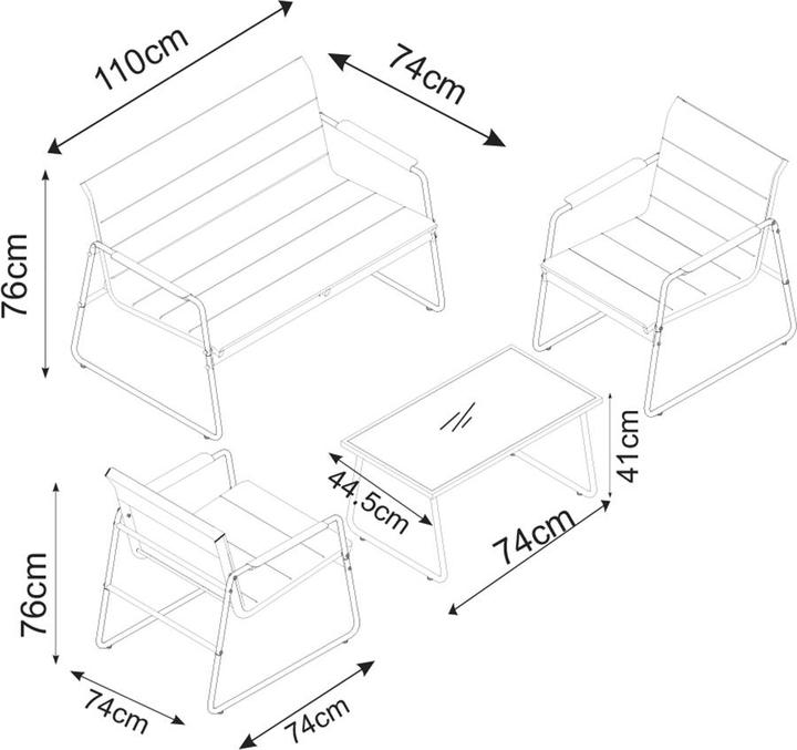 Produktbild VCM 4 tlg. Set Lounge Gartenmöbel Lexila