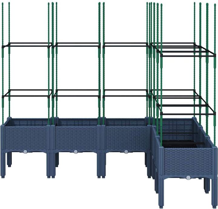 Image du produit vidaXL Bac à plantes avec treillis PP