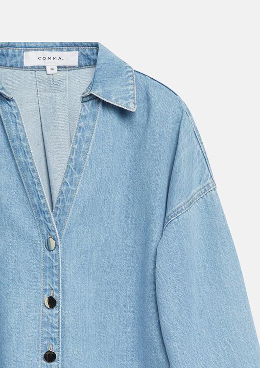 Immagine prodotto Comma Lyocell-Denim-Shacket mit Kragen und V-Ausschnitt (46)