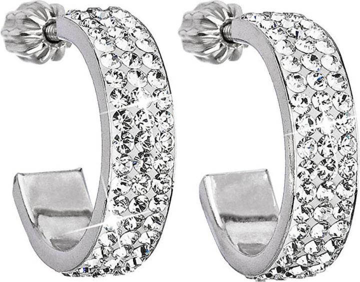 Image du produit Evolution Group Boucles d'oreilles argent semicirculaires 31119.1 cristal (L)