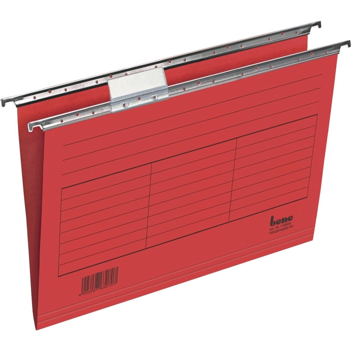 Bene, Mappe, Hängemappen Vario Mobil/116505RT für DIN A4 rot Karton 230g/qm Inh.5 (A4, 1 x)