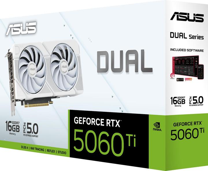 Produktbild ASUS DUAL-RTX5060TI-16G-WHITE 16GB GDDR7 HDMI DP (16 GB)