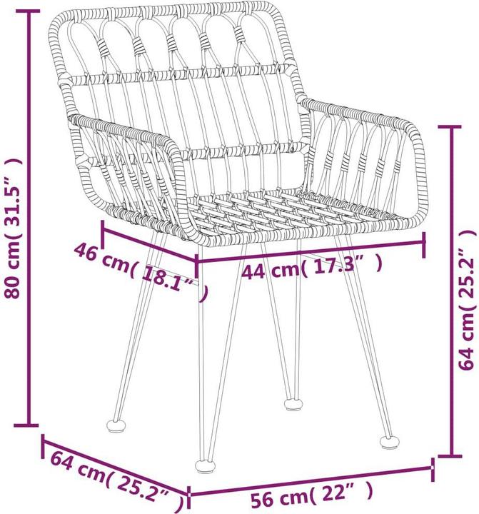 Produktbild vidaXL Garten Essgruppe (160 x 80 x 74 cm)
