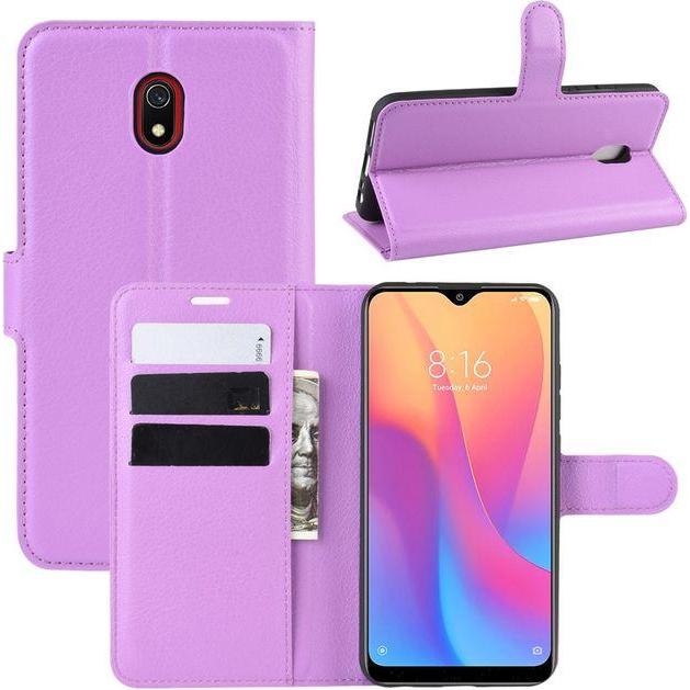 Thumbnail - MU Classic Litchi Leder Bookcover Series (Xiaomi Redmi 8A), Smartphone Hülle, Violett