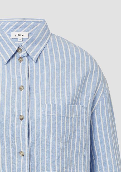 Actual product image S.Oliver Bluse Gestreifte Bluse aus Leinenmix mit überschnittenen Schultern (48)