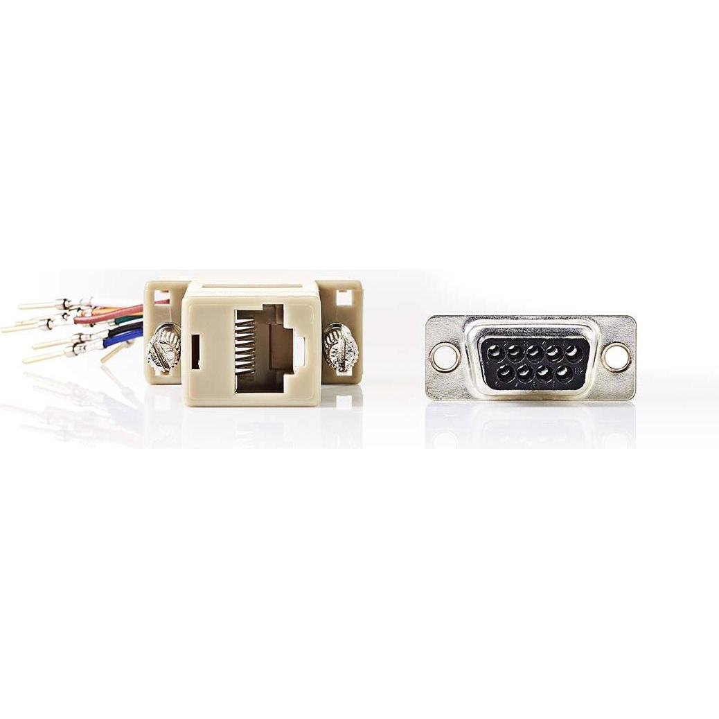 Thumbnail - Nedis Serieller Adapter Adapter D-SUB 9-Pin Stecker RJ45 Buchse Vernickelt Elfenbein Box, Schnittstellenkabel