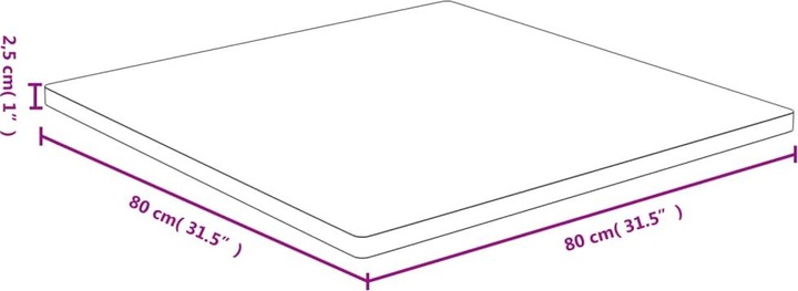 Produktbild VidaXL Douglas (80 x 80 x 2,5 cm)