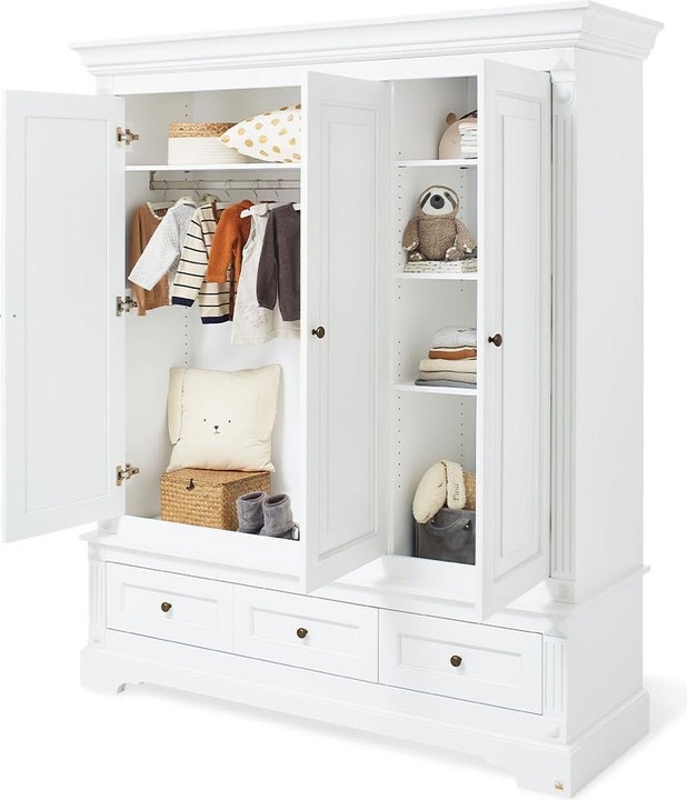 Produktbild Pinolino Kinderzimmer-Set 'Emilia' extrabreit gross inkl. Wandregal, 4-tlg. (Kinderkleiderschrank)