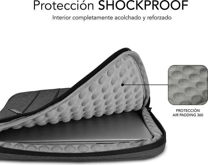 Actual product image Subblim FUNDA PORTATIL AIR PADDING 360 SLEEVE 15,6" DARK GREY (15.60", Universal)