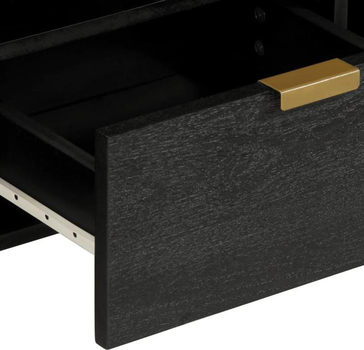 Actual product image VidaXL TV cabinet Lowboard TV cabinet TV table black wood-based material (100 x 33 x 46 cm)
