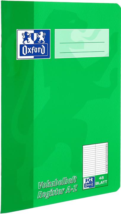 Produktbild Oxford Vokabelheft mit Register A5, 48 Blatt, m. Register A-Z, 90 g/m² (A5, Speziallineatur, Weicher Einband)