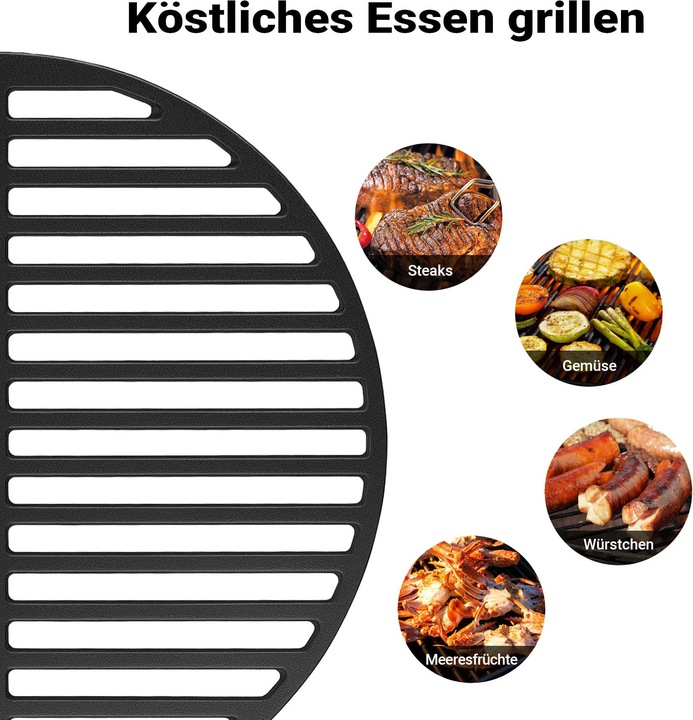 Produktbild Wiltec Gusseisen Grillrost 49,8x24,3x0,9cm Grill Rost Grillzubehör BBQ Gussrost
