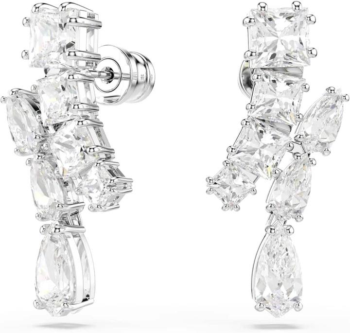 Actual product image Swarovski Matrix Drop Earrings Various Cuts White (Swarovski Metal)