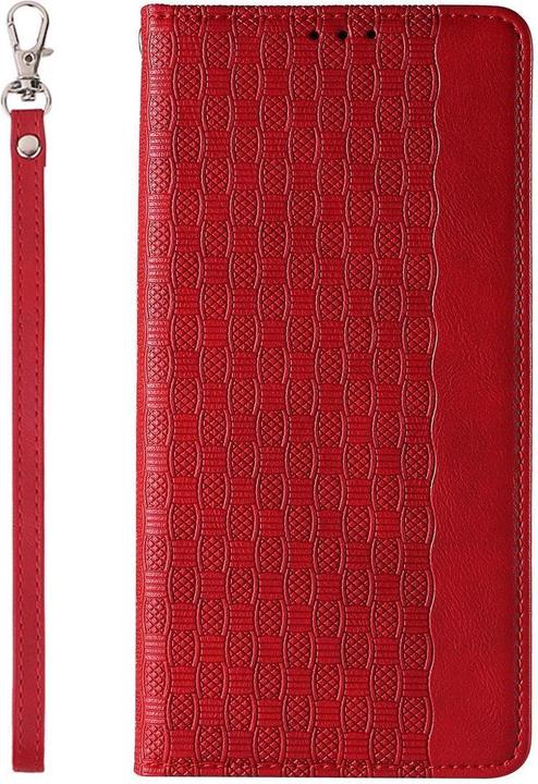 Produktbild Hurtel Magnetband-Hülle für iPhone 12 Pro Max Tasche Brieftasche + Mini-Lanyard-Anhänger Rot (Apple iPhone 12 Pro Max)
